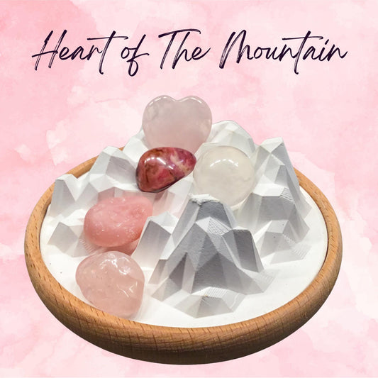 Passive Diffuser Crystal Aromatherapy Set, Heart of the Mountain | Rose Quartz Love & Healing Crystals | Meditation Gift Set