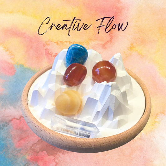 Passive Diffuser Crystal Aromatherapy Set, Creative Flow | Blue Apatite and Carnelian for Inspiration | Artist and Creativity Gift
