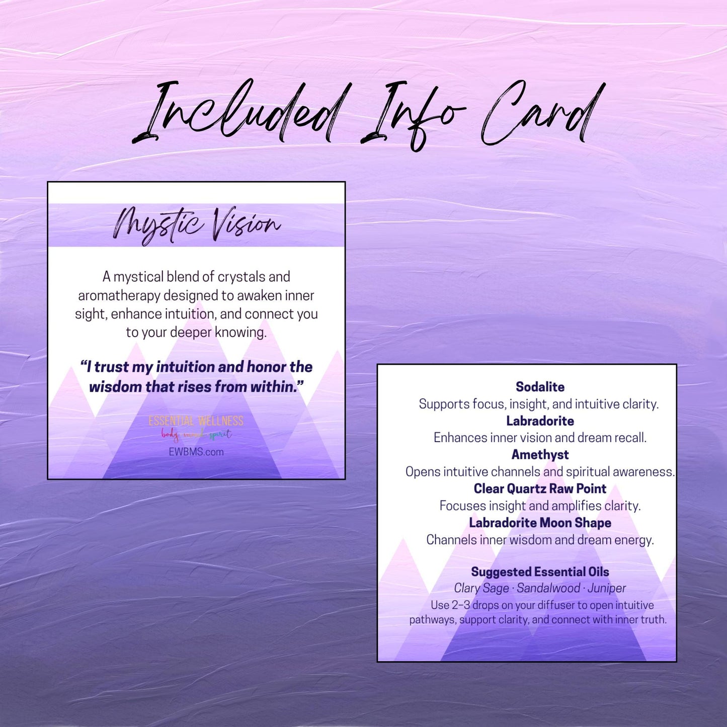 Passive Diffuser Crystal Aromatherapy Set ‚ Mystic Vision | Labradorite & Sodalite for Intuition and Insight | Spiritual Meditation Gift