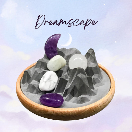 Passive Diffuser Crystal Aromatherapy Set, Dreamscape | Amethyst and Moonstone for Sleep and Dreams | Bedtime Relaxation Gift