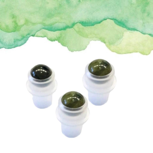 Green Jade Gemstone Rollerball | Harmony & Good Fortune | Fits 5ml and 10ml Roller Bottles