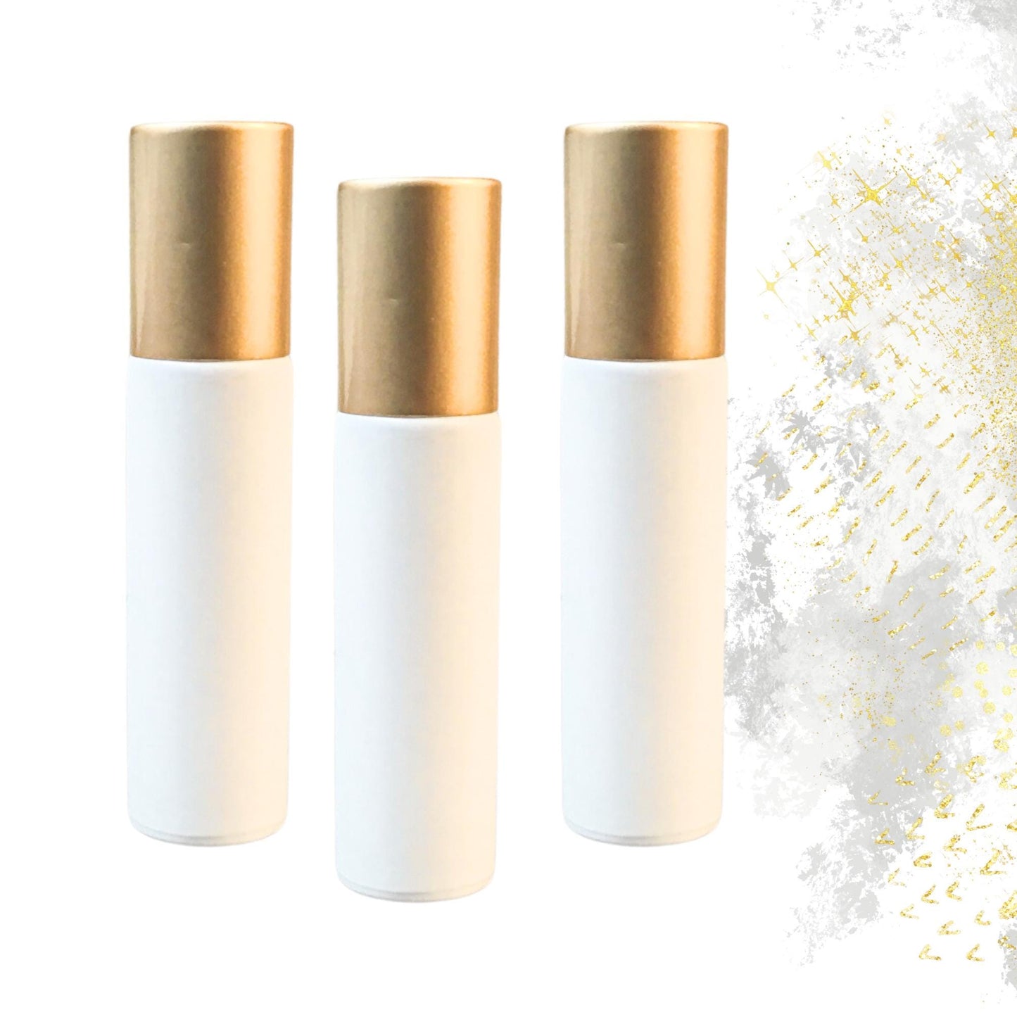 Classic White Glass Gemstone Roller Bottle • Classic Collection • Crystal Rollerball • 49 Gemstone Choices • 10ml