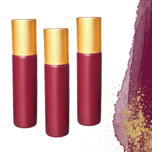Classic Wine Red Glass Gemstone Roller Bottle • Classic Collection • Crystal Rollerball • 49 Gemstone Choices • 10m