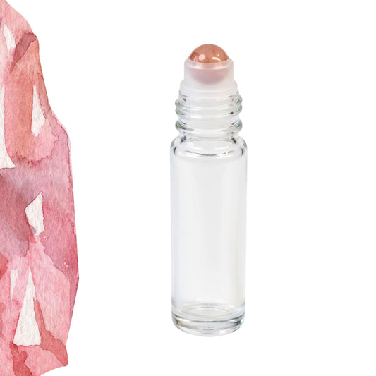 Fire Quartz Gemstone Roller Bottle, Focus & Vitality, Crystal Rollerball, 5ml or 10ml