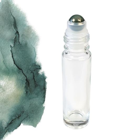 Moss Agate Gemstone Roller Bottle, Growth & Renewal, Crystal Rollerball, 5ml or 10ml