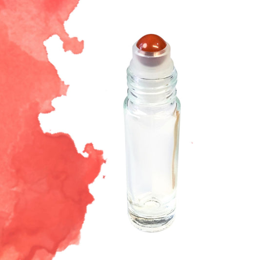 Red Jasper Gemstone Roller Bottle, Strength & Grounding, Crystal Rollerball, 5ml or 10ml