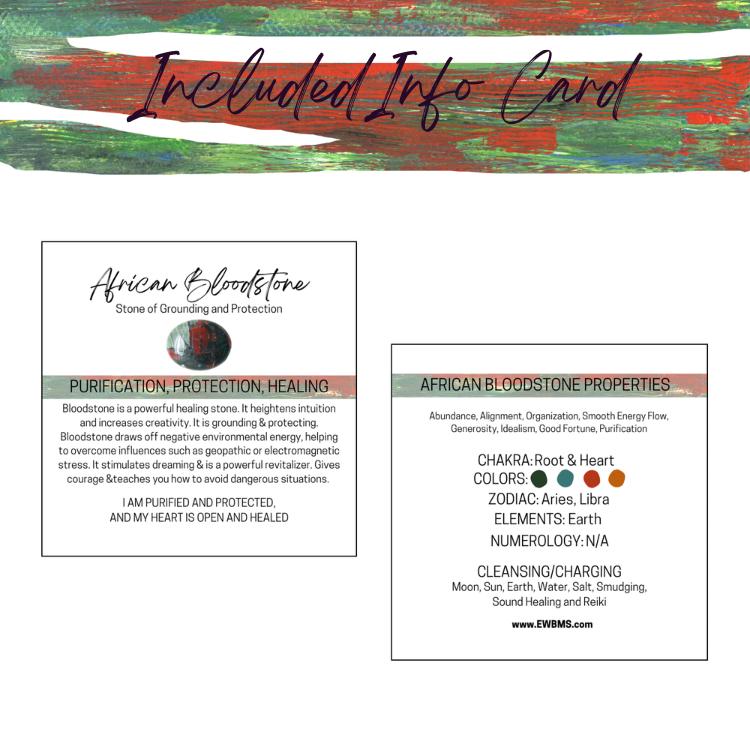 African Bloodstone Gemstone Roller Bottle, Strength & Vitality, Crystal Rollerball, 5ml or 10ml