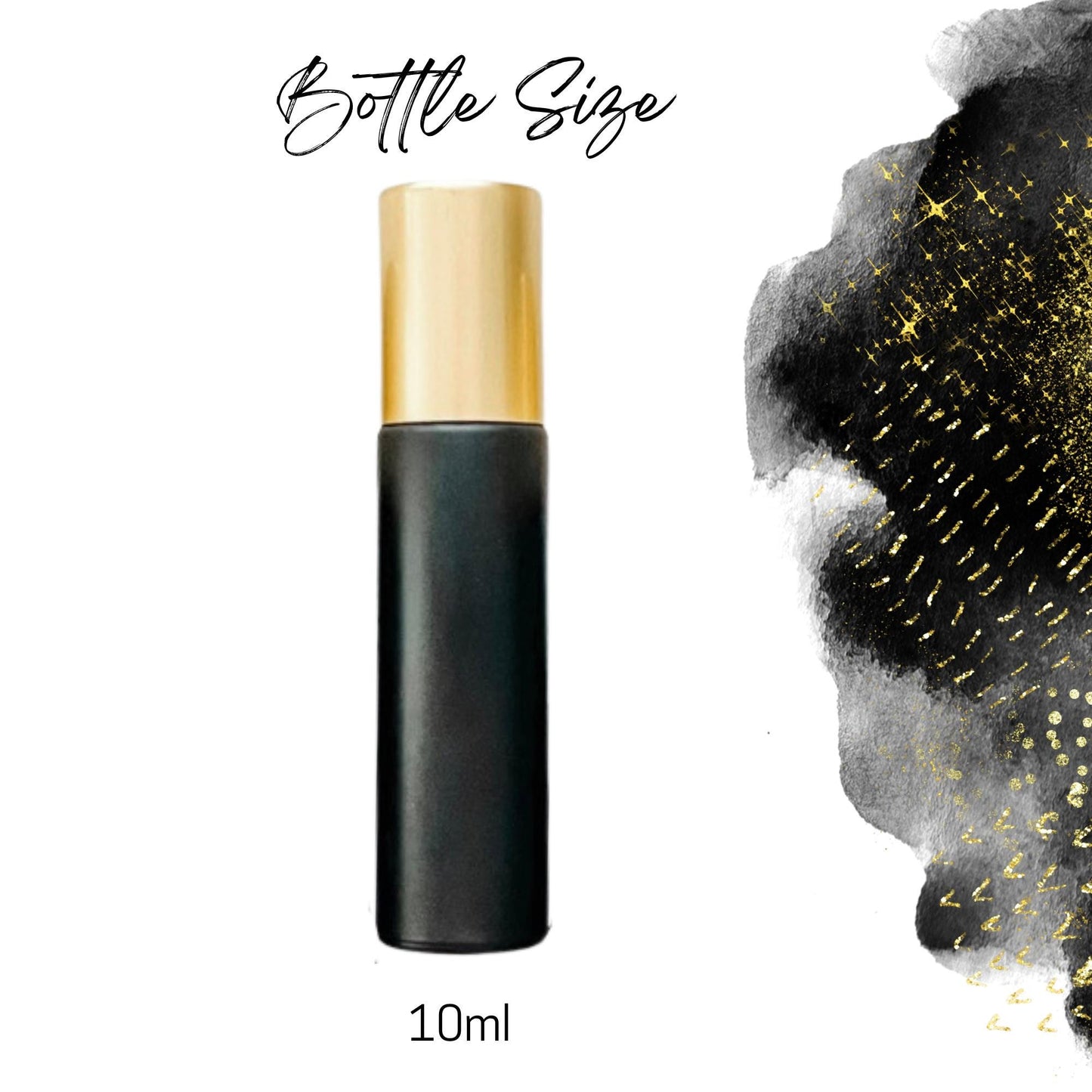 Classic Black Glass Gemstone Roller Bottle • Classic Collection • Crystal Rollerball • 49 Gemstone Choices • 10ml