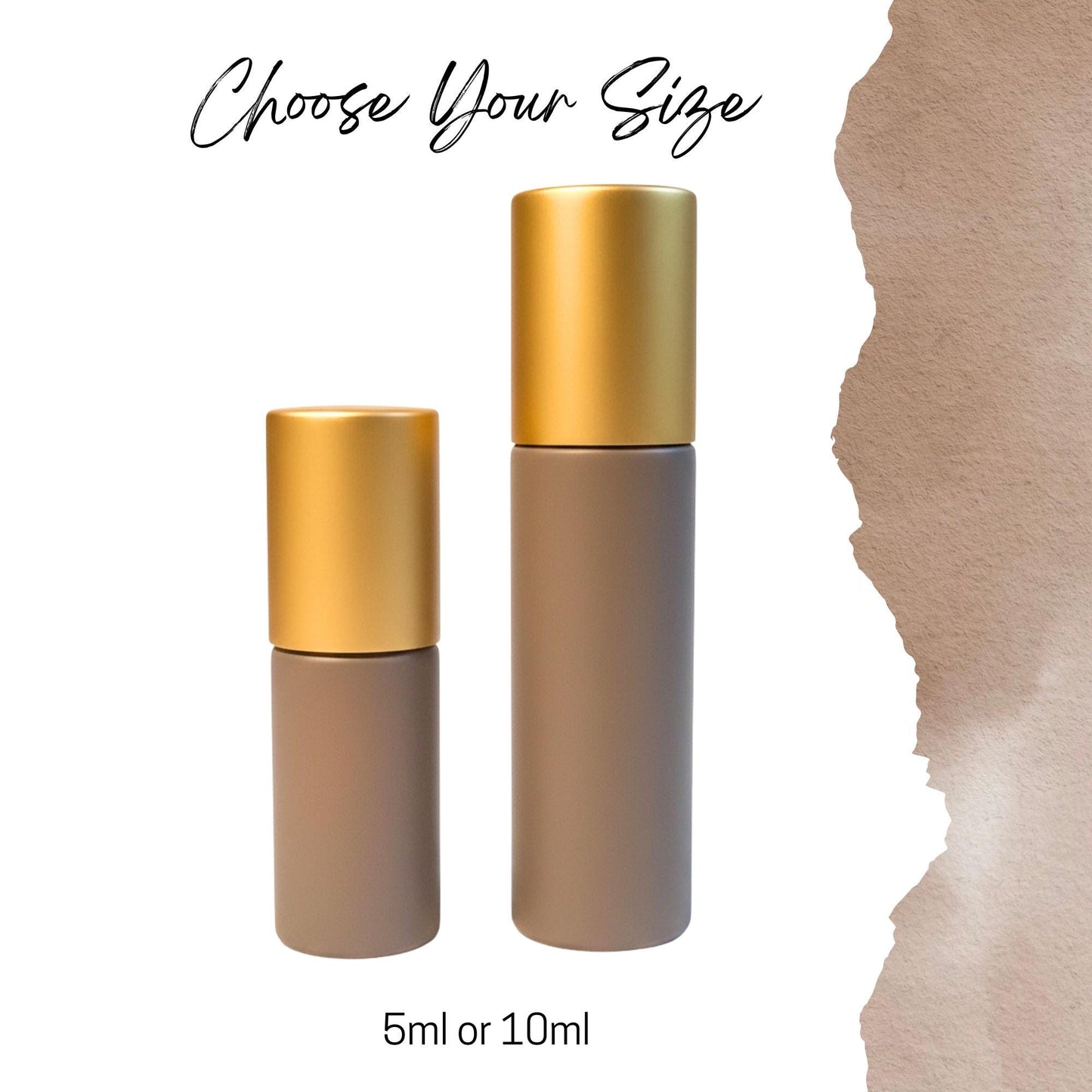 Bolder Brown Glass Gemstone Roller Bottle • Crystal Rollerball • 49 Gemstone Choices • 5ml or 10ml