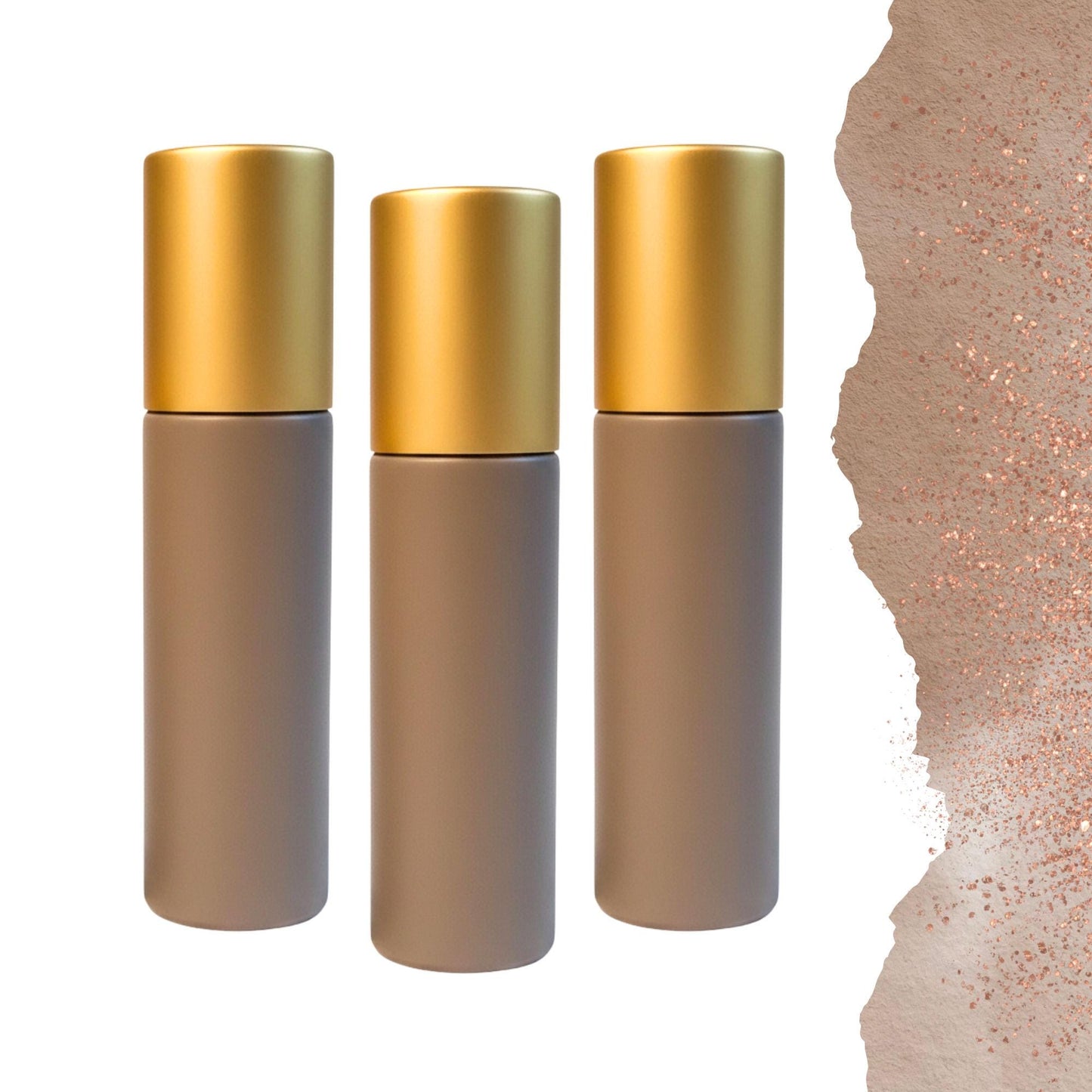 Bolder Brown Glass Gemstone Roller Bottle • Crystal Rollerball • 49 Gemstone Choices • 5ml or 10ml