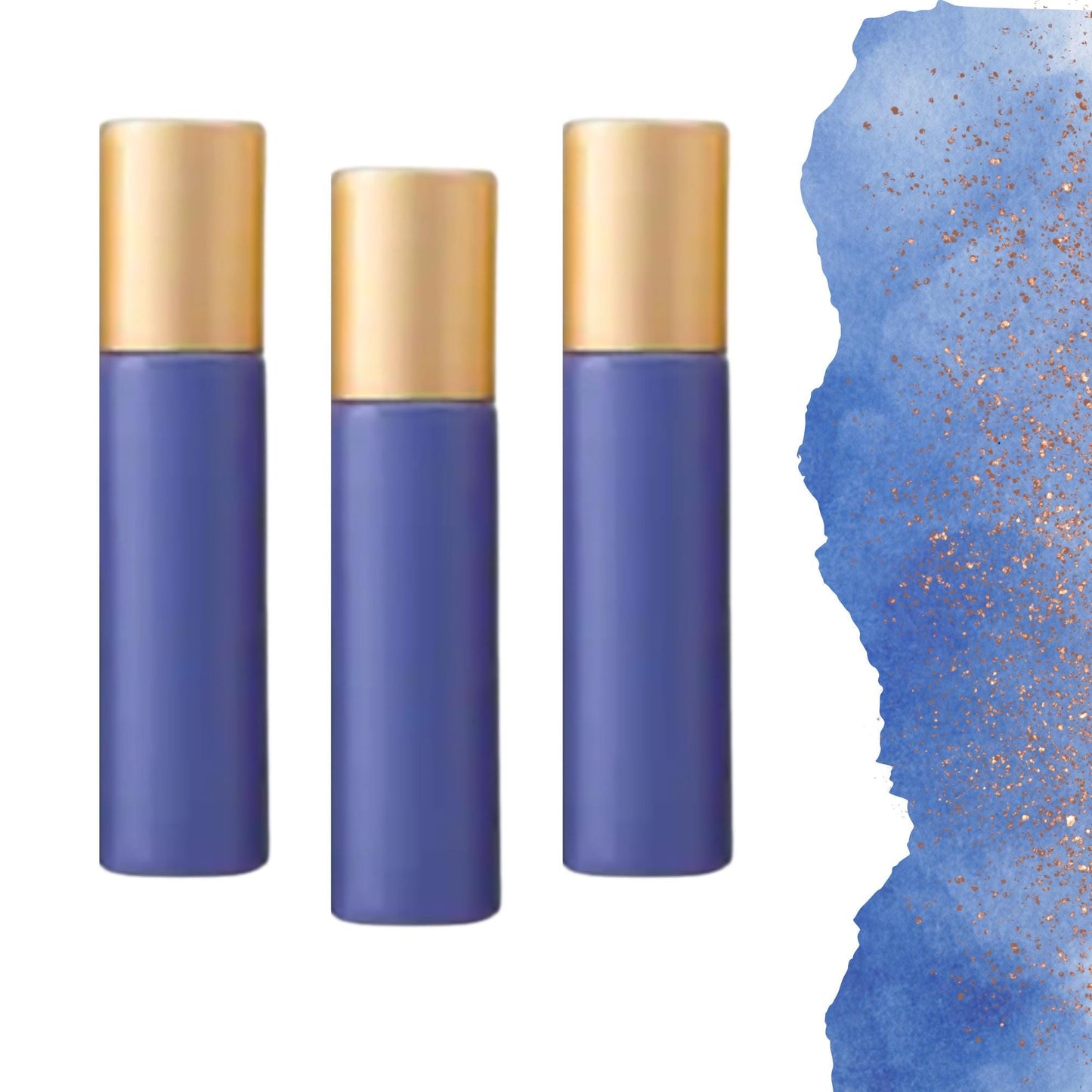 Ocean Blue Glass Gemstone Roller Bottle • Crystal Rollerball • 49 Gemstone Choices • 5ml or 10ml