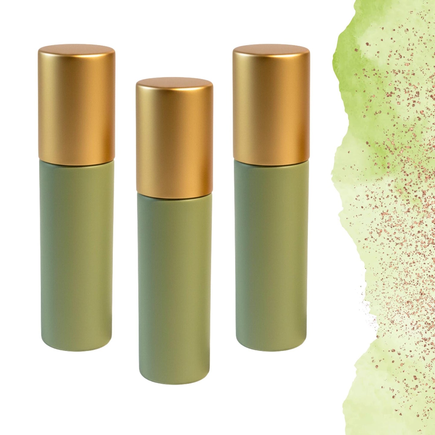 Prairie Green Glass Gemstone Roller Bottle • Crystal Rollerball • 49 Gemstone Choices • 5ml or 10ml