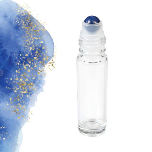 Blue Goldstone Gemstone Roller Bottle, Confidence & Motivation, Crystal Rollerball, 5ml or 10ml