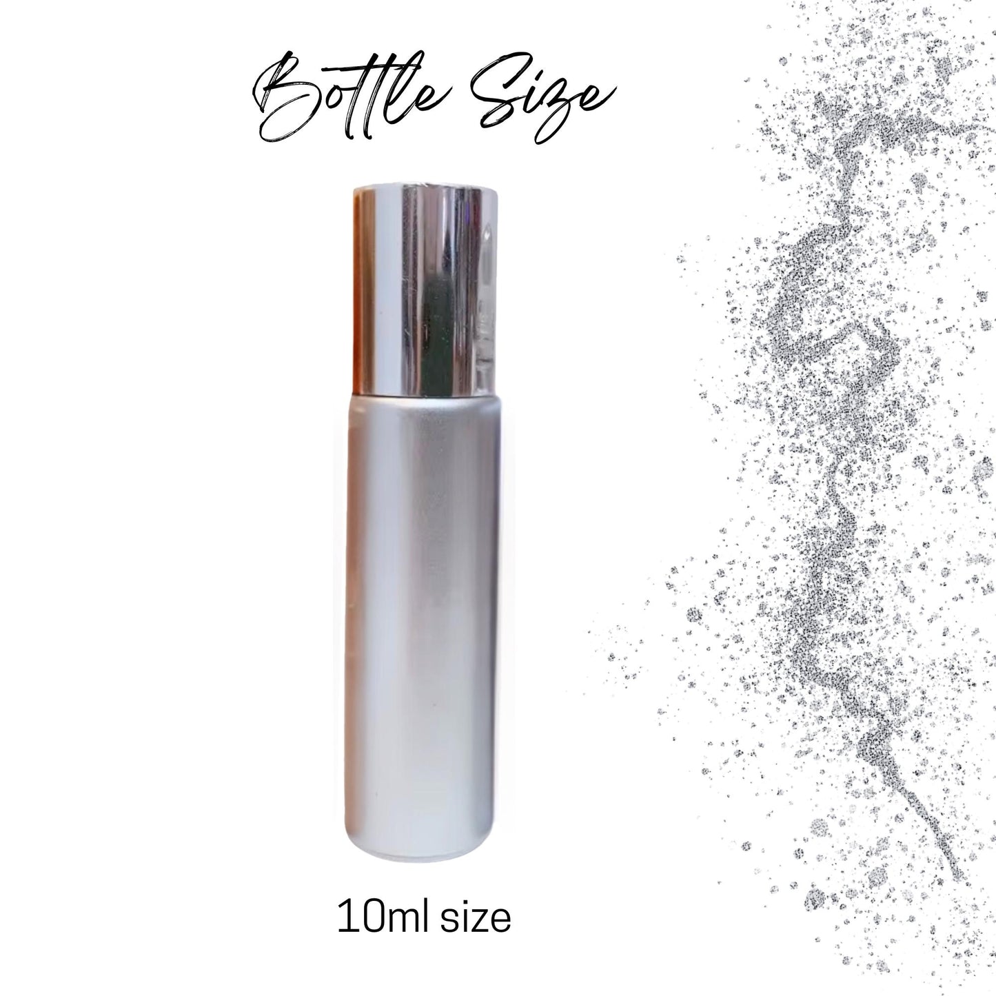 Soft Silver Gemstone Roller Bottle • 10ml Glass Essential Oil Bottle • 49 Crystal Rollerball Choices • Refillable Perfume Container