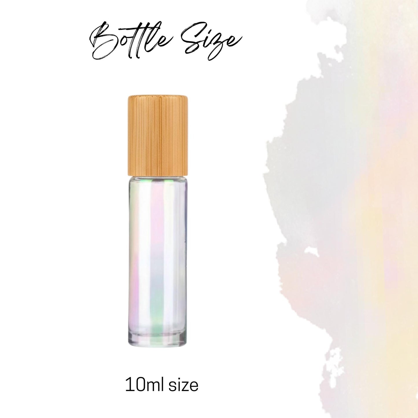 Iridescent Gemstone Roller Bottle • Bamboo Cap • Crystal Rollerball • 10ml • Essential Oil Roller • 49 Gemstone Choices