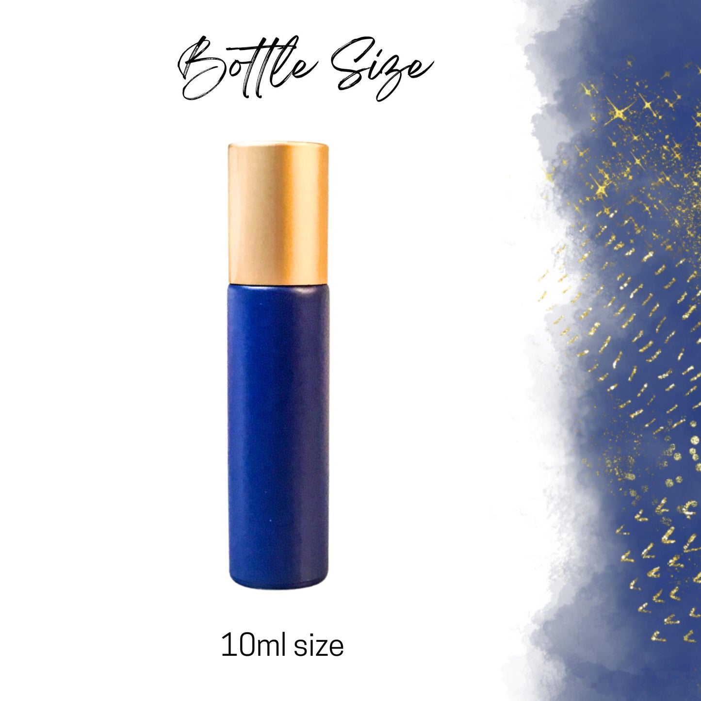 Classic Navy Blue Glass Gemstone Roller Bottle • Classic Collection • Crystal Rollerball • 49 Gemstone Choices • 10ml