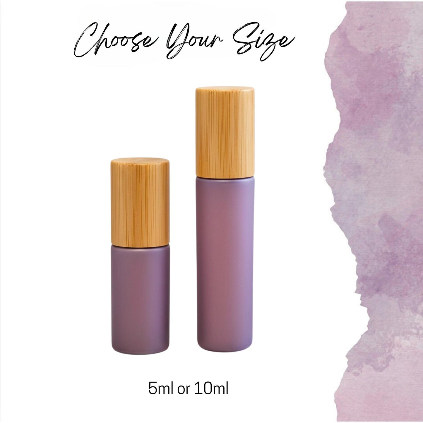 Meadow Plum Glass Gemstone Roller Bottle • Bamboo Cap • Crystal Rollerball • 49 Gemstone Choices • 5ml or 10ml