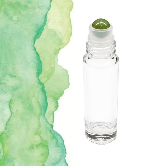 Green Jade Gemstone Roller Bottle, Peace & Harmony, Crystal Rollerball, 5ml or 10ml