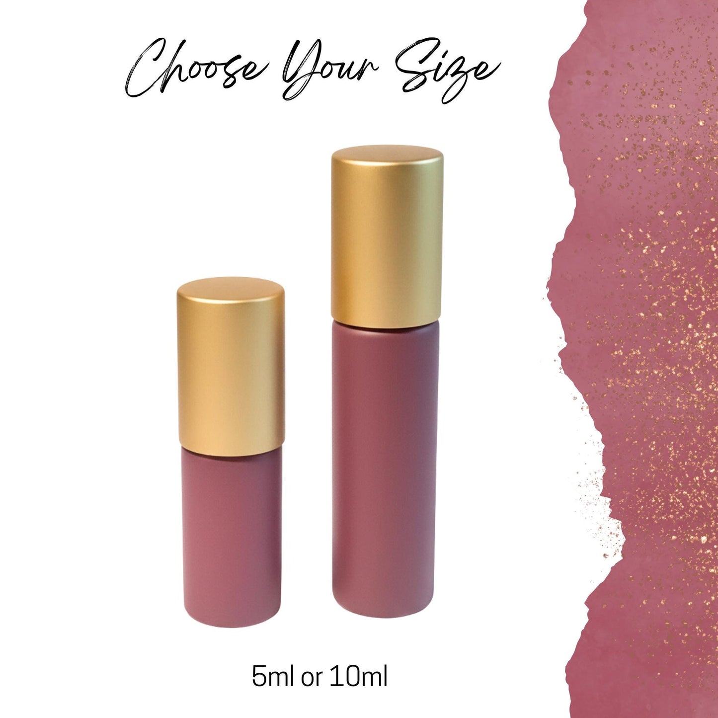 Sunrise Red Glass Gemstone Roller Bottle • Crystal Rollerball • 49 Gemstone Choices • 5ml or 10ml