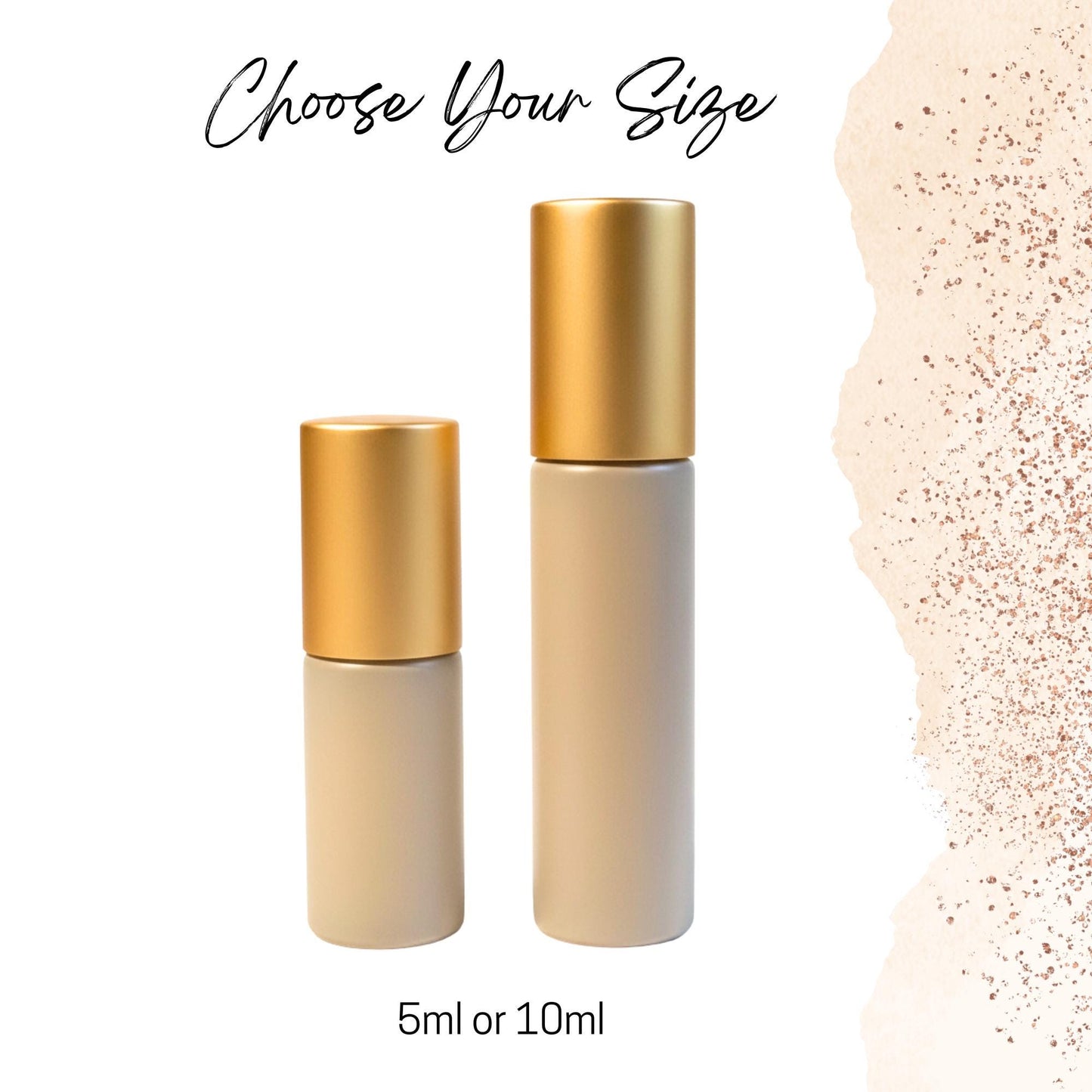 Beach Sand Tan Glass Gemstone Roller Bottle • Crystal Rollerball • 49 Gemstone Choices • 5ml or 10ml