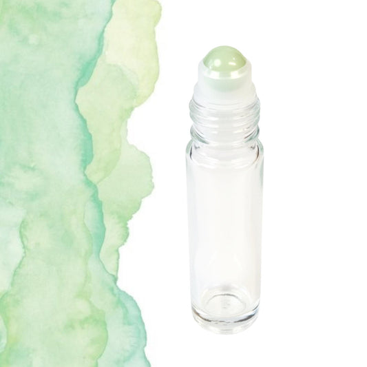 Pale Green Jade Gemstone Roller Bottle, Harmony & Prosperity, Crystal Rollerball, 5ml or 10ml