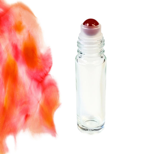 Red Agate Gemstone Roller Bottle, Stability & Strength, Crystal Rollerball, 5ml or 10ml