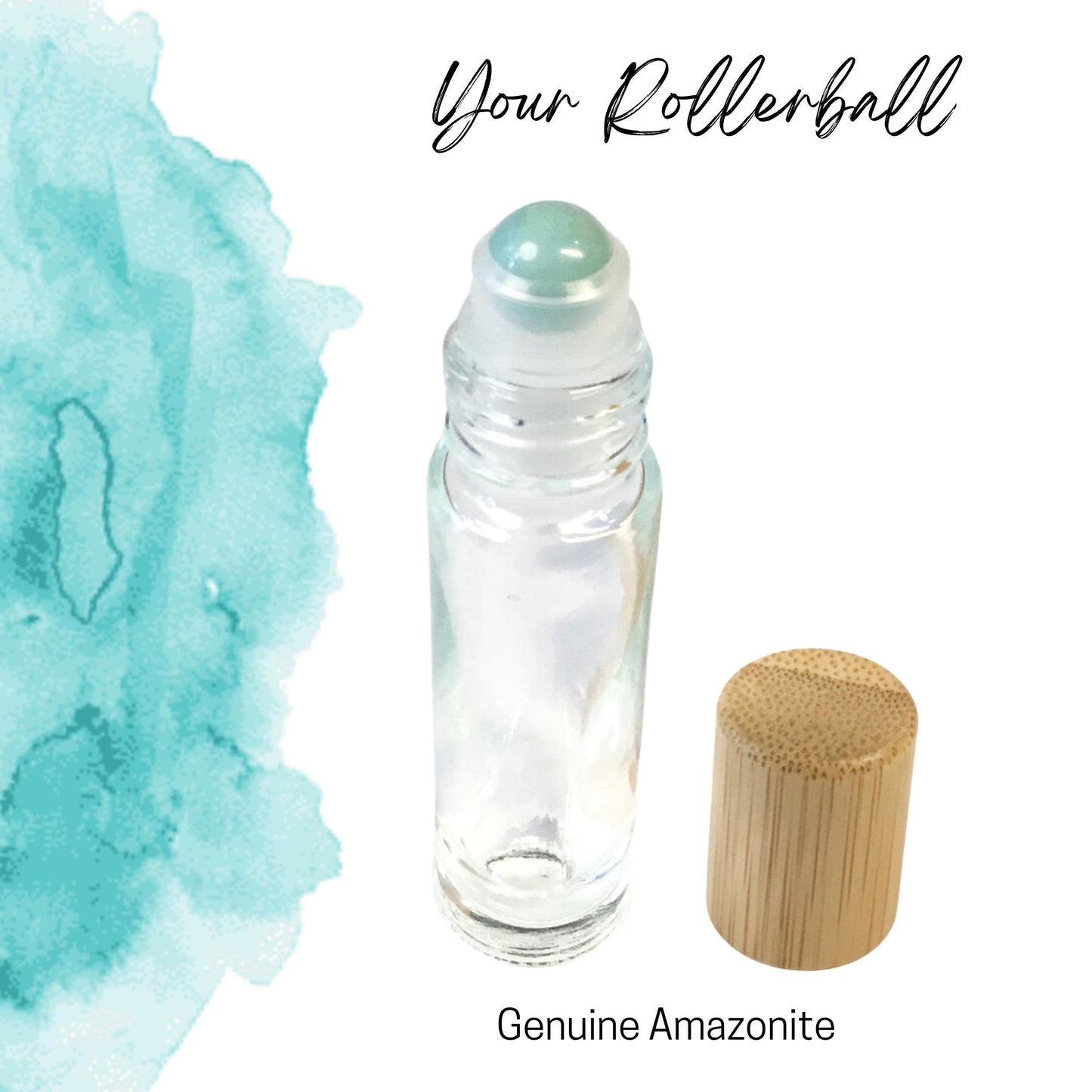 Amazonite Gemstone Roller Bottle, Calm & Balance,  Crystal Rollerball, 5ml or 10ml