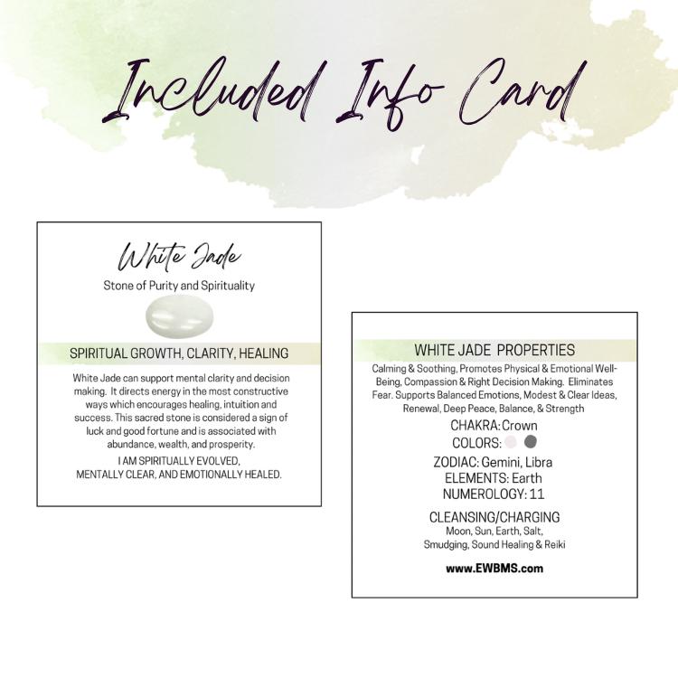 White Jade Gemstone Roller Bottle, Peace & Clarity, Crystal Rollerball, 5ml or 10ml