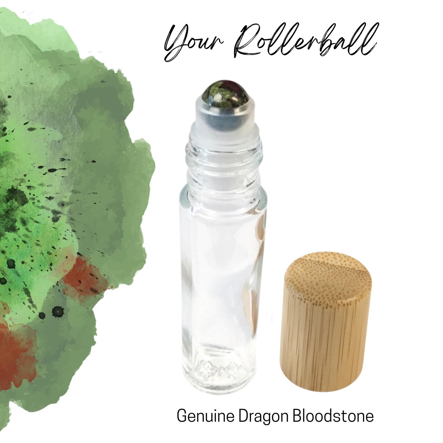 Dragon Bloodstone Gemstone Roller Bottle, Strength & Courage, Crystal Rollerball, 5ml or 10ml