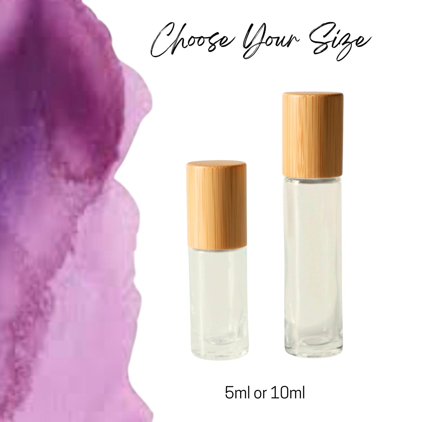 Lepidolite Gemstone Roller Bottle, Calm & Emotional Balance, Crystal Rollerball, 5ml or 10ml