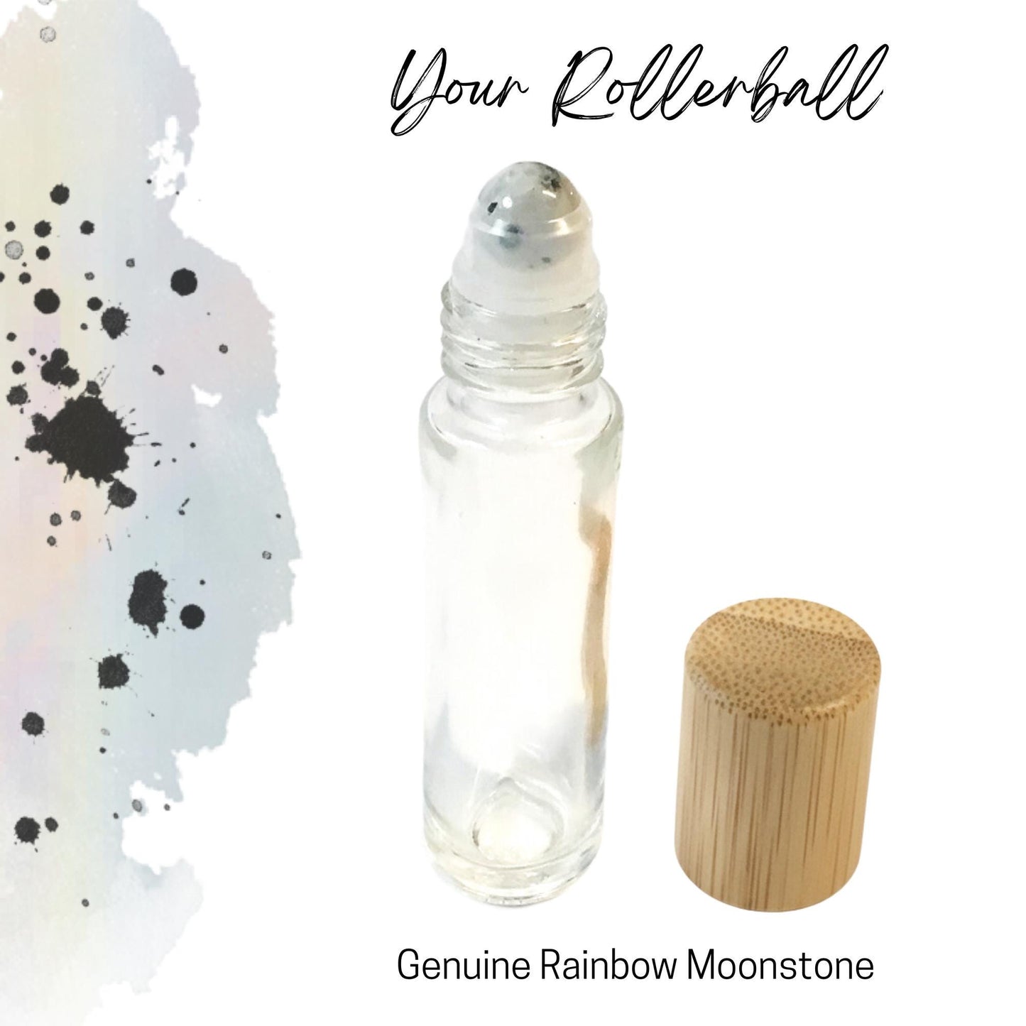 Rainbow Moonstone Gemstone Roller Bottle, Intuition & New Beginnings, Crystal Rollerball,  5ml or 10ml