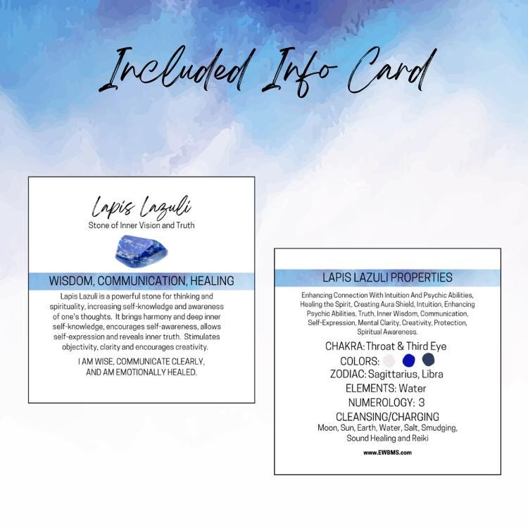 Lapis Lazuli Gemstone Roller Bottle, Wisdom & Truth, Crystal Rollerball, 5ml or 10ml