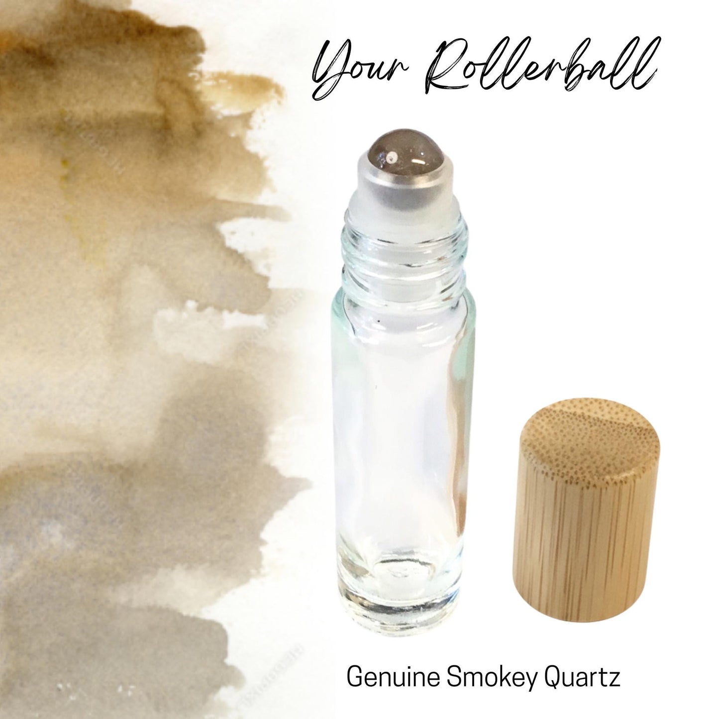 Smokey Quartz Gemstone Roller Bottle, Grounding & Protection, Crystal Rollerball, 5ml or 10ml