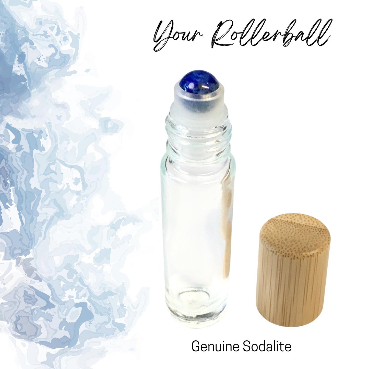 Sodalite Gemstone Roller Bottle, Clarity & Insight, Crystal Rollerball, 5ml or 10ml