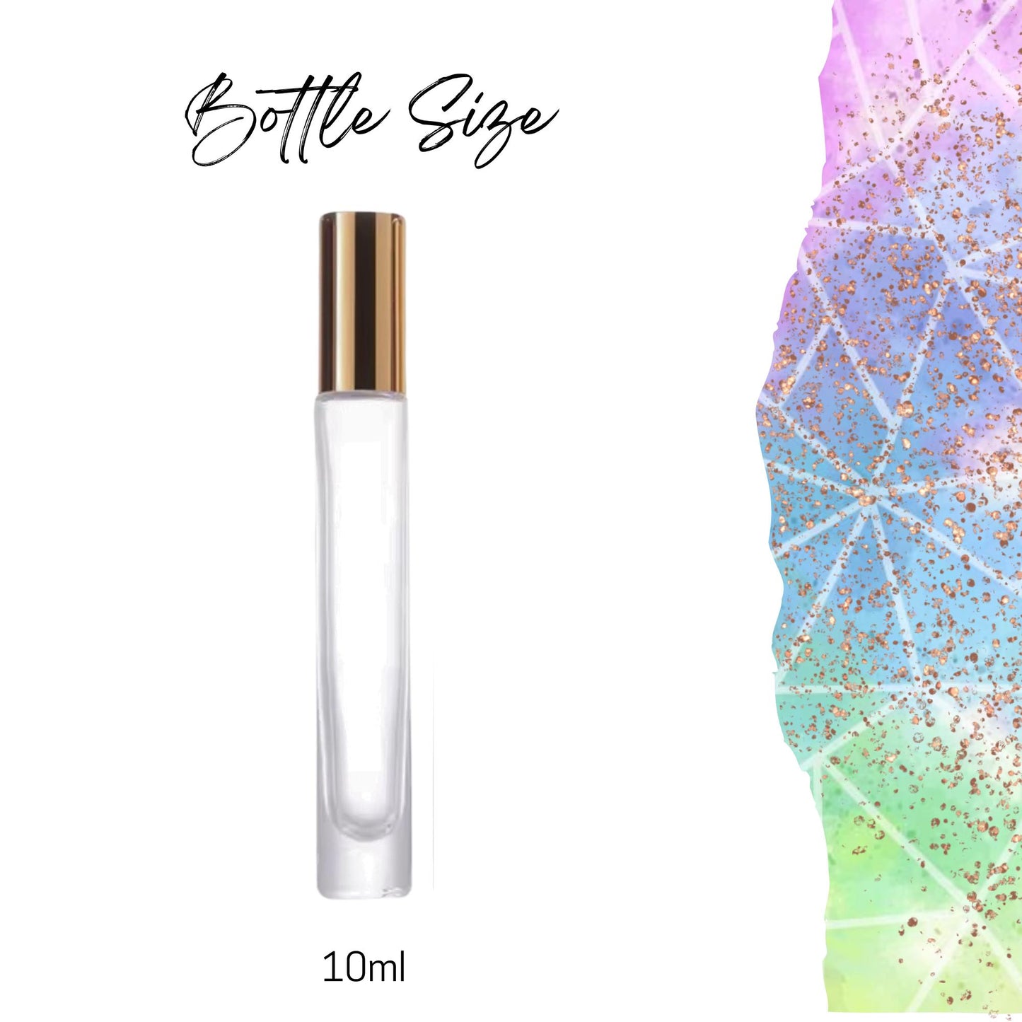 Tall Round Gemstone Roller Bottle • Clear Glass • Signature Shapes • 10ml • Crystal Rollerball • 12 Gemstone Choices