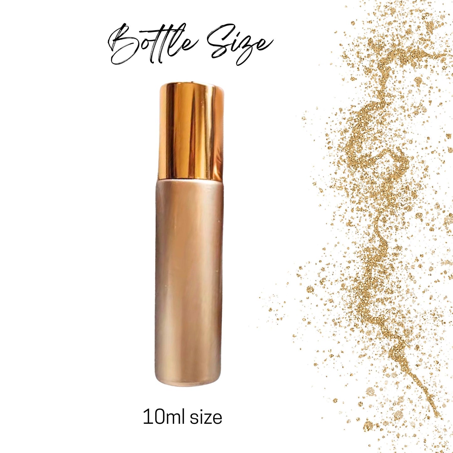 Soft Gold Gemstone Roller Bottle • 10ml Glass Essential Oil Bottle • 49 Crystal Rollerball Choices • Refillable Perfume Container