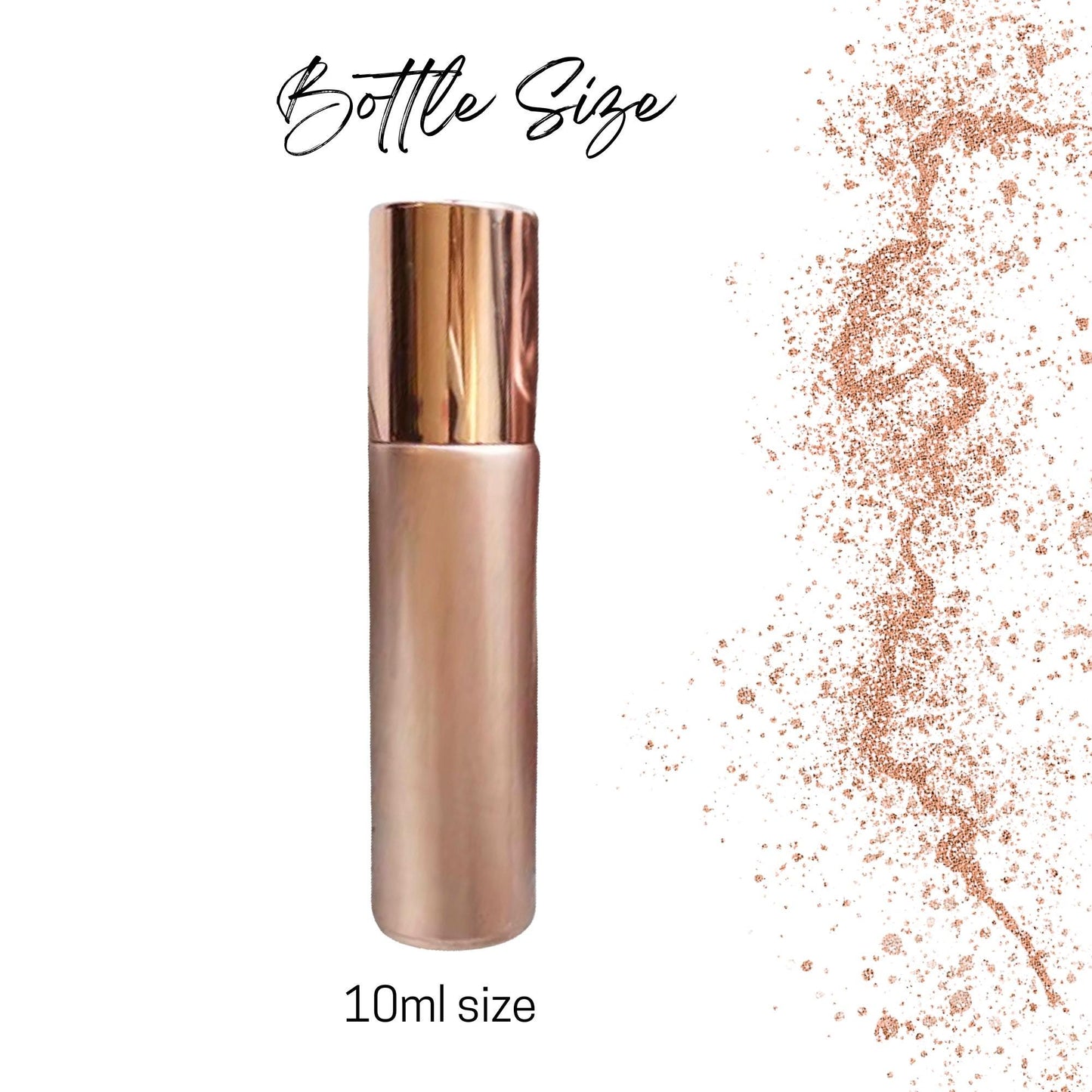 Soft Rose Gold Gemstone Roller Bottle • 10ml Glass Essential Oil Bottle • 49 Crystal Rollerball Choices • Refillable Perfume Container