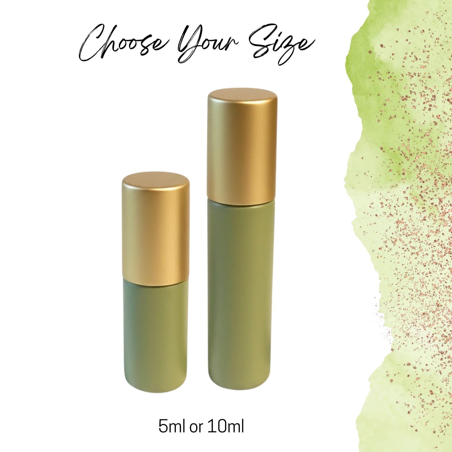 Prairie Green Glass Gemstone Roller Bottle • Crystal Rollerball • 49 Gemstone Choices • 5ml or 10ml