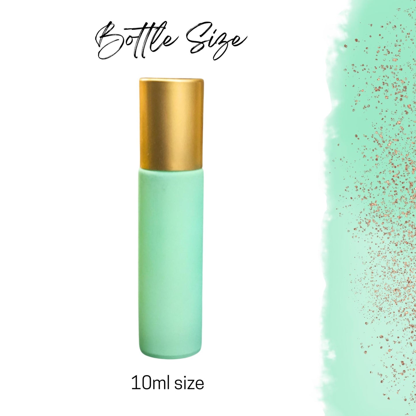 Matte Mint Green Gemstone Roller Bottle • 49 Crystal Rollerball Choices • 10ml • Essential Oil Roller • Refillable