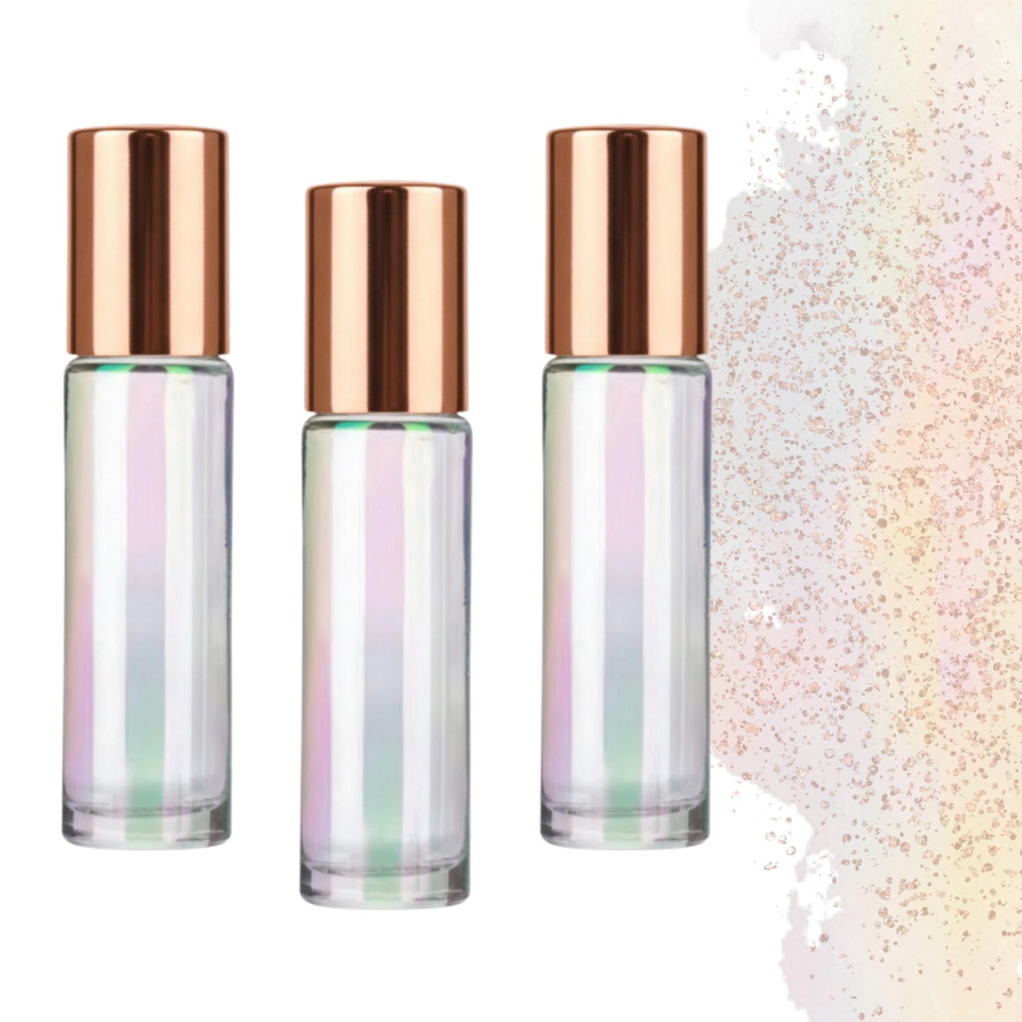 Iridescent Gemstone Roller Bottle • Crystal Rollerball • 10ml • Essential Oil Roller • 49 Gemstone Choices