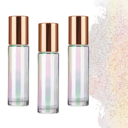 Iridescent Gemstone Roller Bottle • Crystal Rollerball • 10ml • Essential Oil Roller • 49 Gemstone Choices