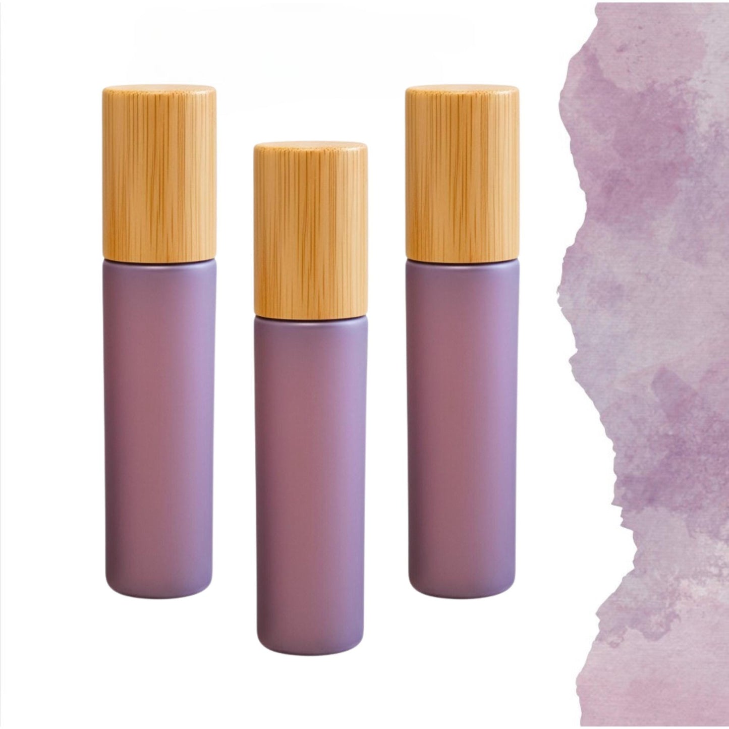 Meadow Plum Glass Gemstone Roller Bottle • Bamboo Cap • Crystal Rollerball • 49 Gemstone Choices • 5ml or 10ml