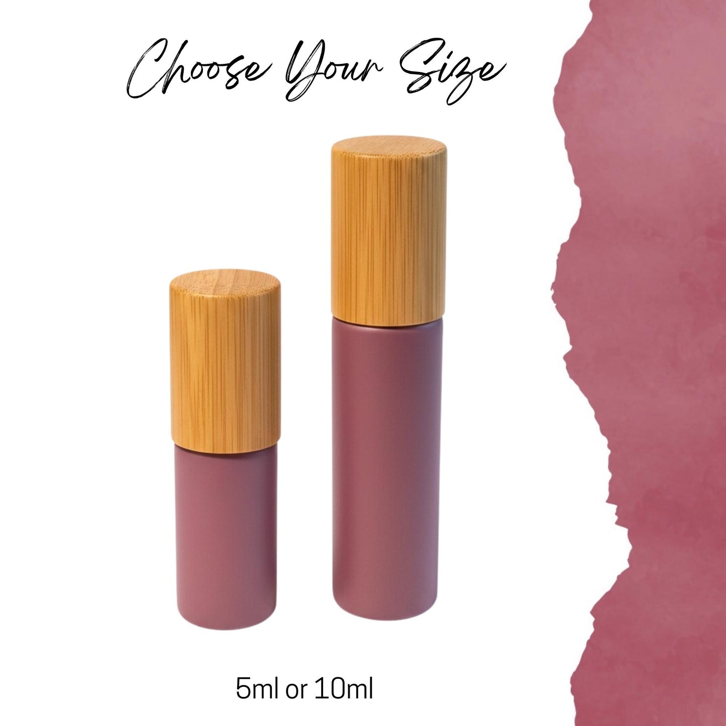 Sunrise Red Glass Gemstone Roller Bottle • Bamboo Cap • Crystal Rollerball • 49 Gemstone Choices • 5ml or 10ml