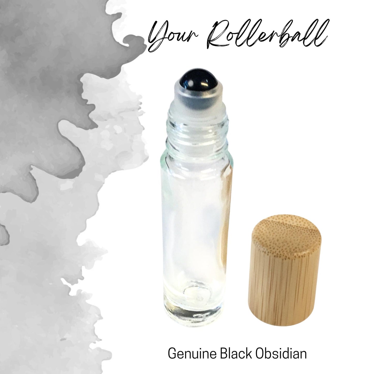 Black Obsidian Gemstone Roller Bottle, Grounding & Protection, Crystal Rollerball, 5ml or 10ml