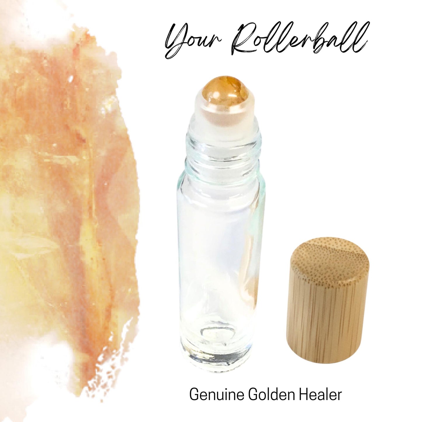 Golden Healer Gemstone Roller Bottle, Balance & Renewal, Crystal Rollerball, 5ml or 10ml
