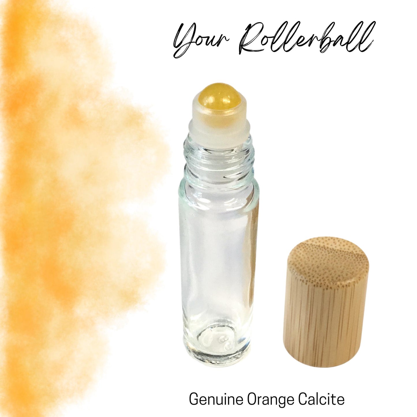 Orange Calcite Gemstone Roller Bottle, Energy & Creativity, Crystal Rollerball, 5ml or 10ml