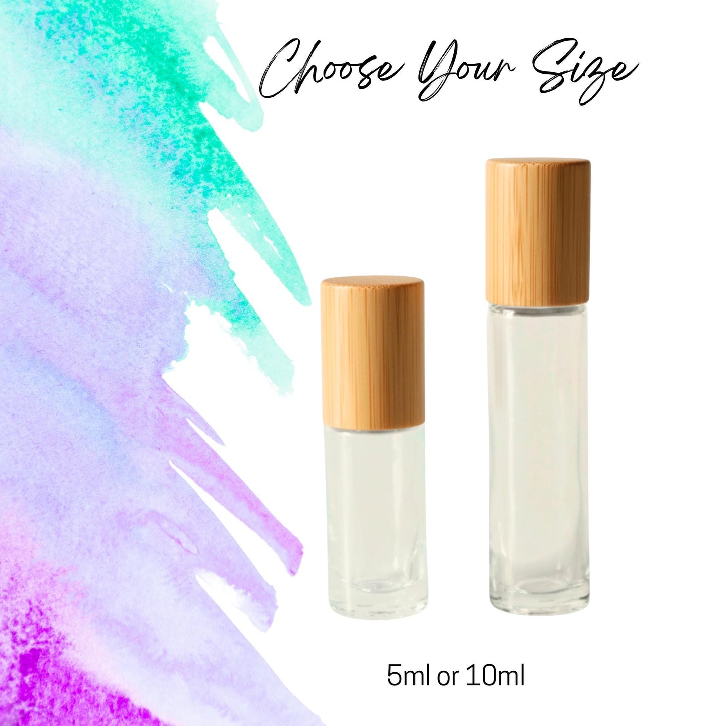 Rainbow Fluorite Gemstone Roller Bottle, Focus & Clarity, Crystal Rollerball, 5ml or 10ml