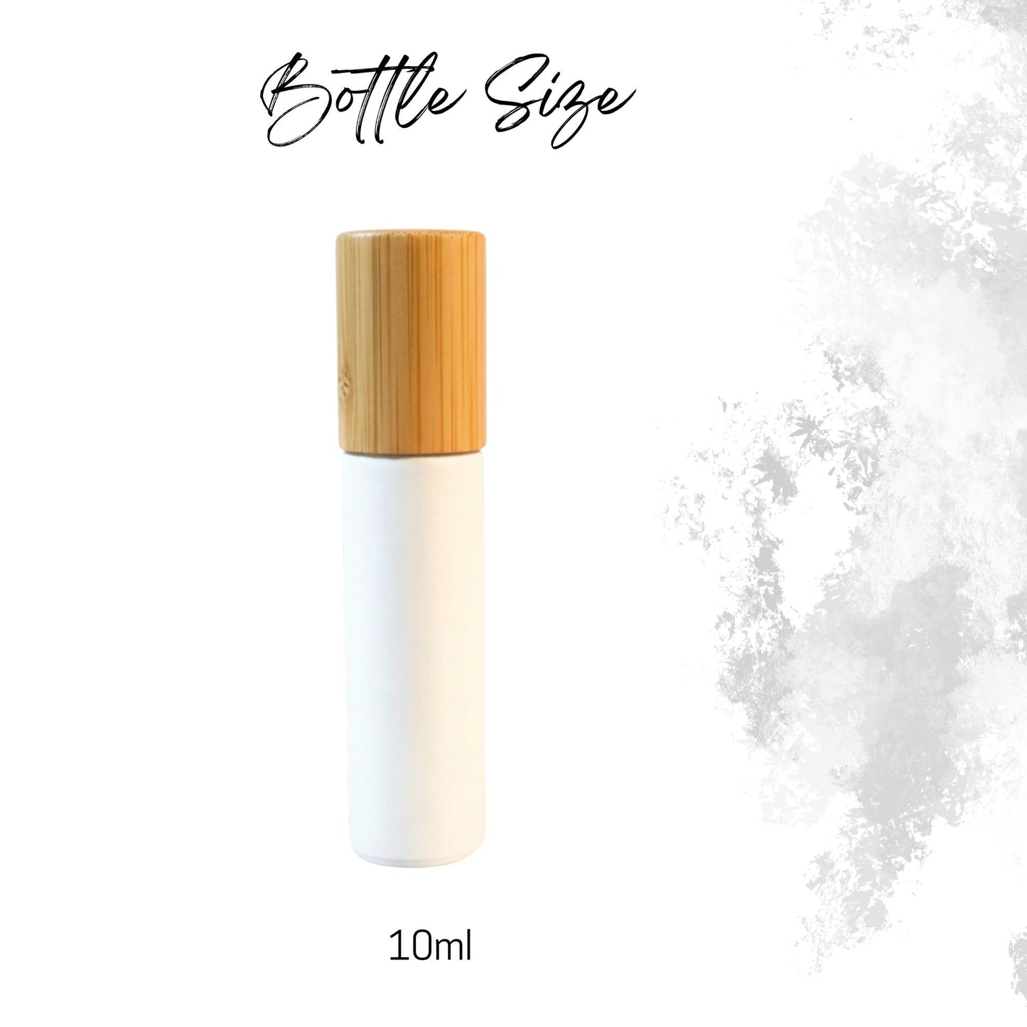 Classic White Glass Roller Bottle with Bamboo Cap • 10ml Essential Oil Roller • Glass or Stainless Rollerball • Refillable