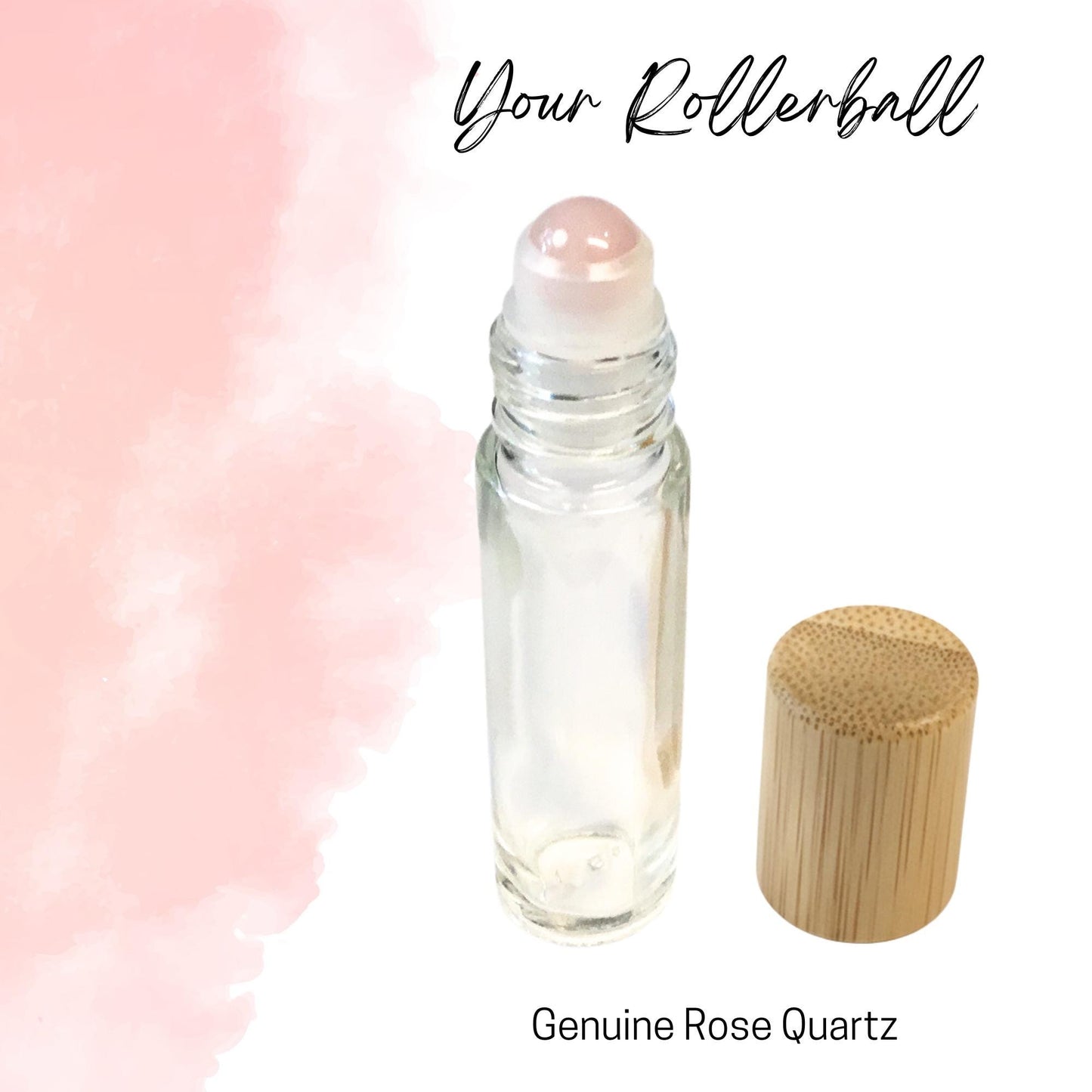 Rose Quartz Gemstone Roller Bottle, Love & Self-Care, Crystal Rollerball, 5ml or 10ml