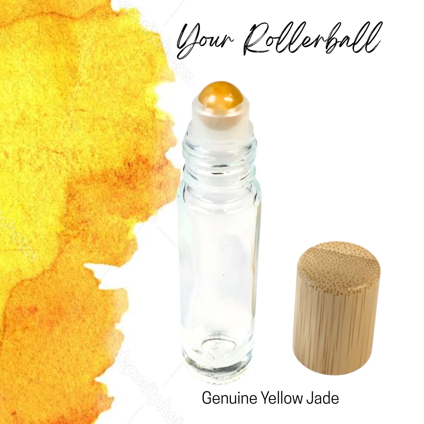 Yellow Jade Gemstone Roller Bottle, Joy & Confidence, Crystal Rollerball, 5ml or 10ml